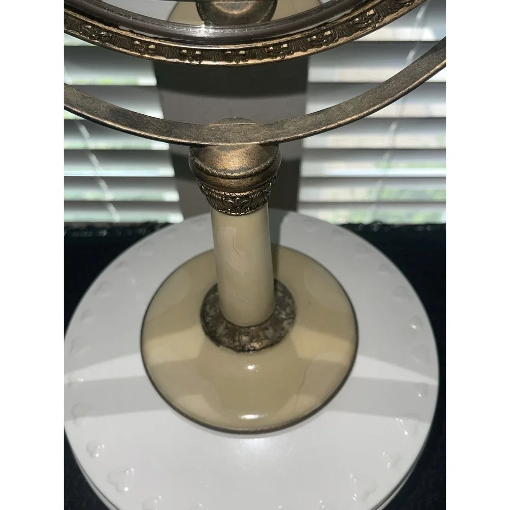 Vintage-Inspired Regency Victorian Standing Vanity Mirror Bronze Enamel